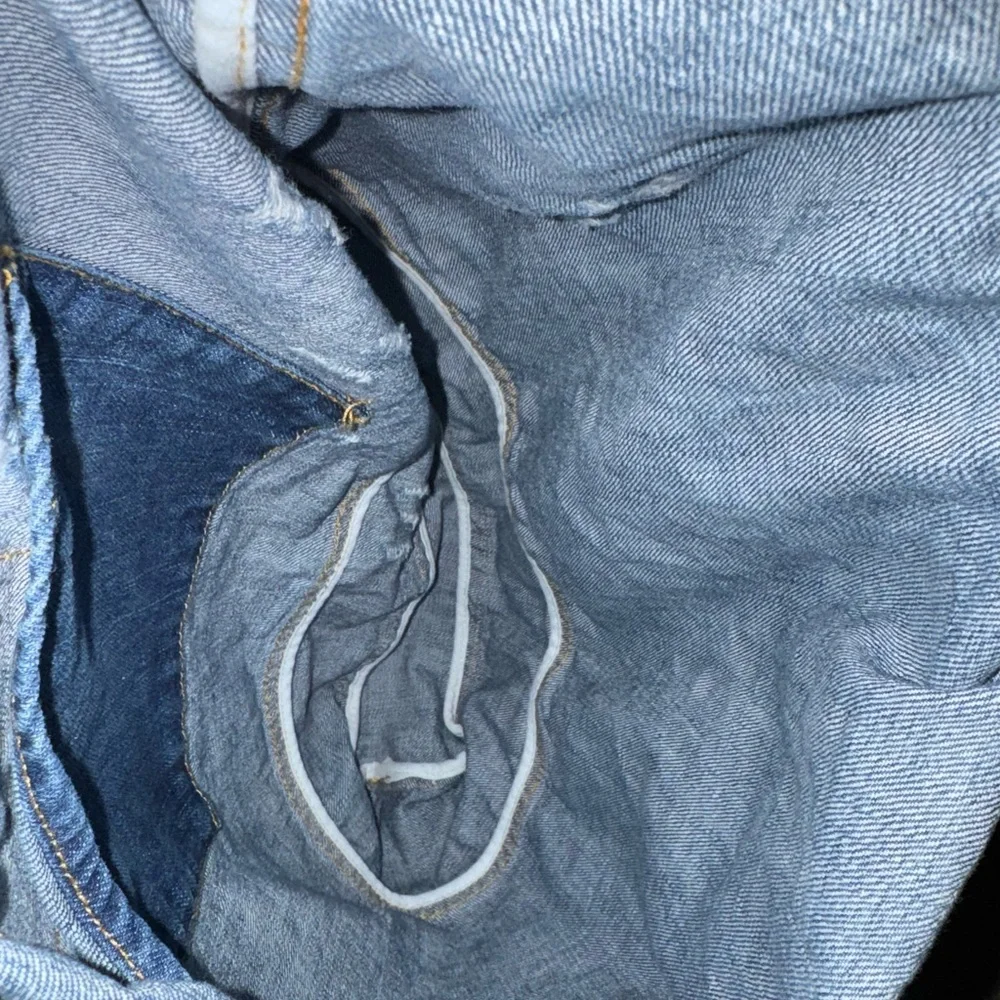 American Eagle Outfitters Distressed Denim Tote Bag – Blue Cotton Shopper